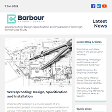 Latest News from Barbour Product Search:  Waterproofing: Design, Specification and Installation |  York High School Case Study